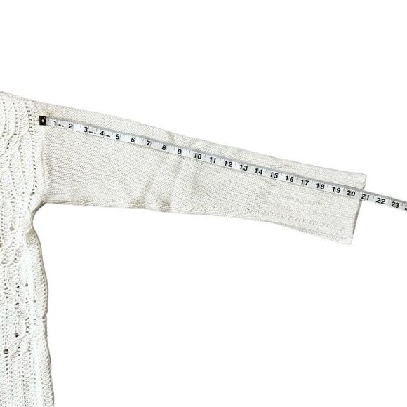 BCBGMaxAzria Gardenia Cream Sequin Merino Wool Mock Neck Tunic Sweater Sz Small - Picture 11 of 15